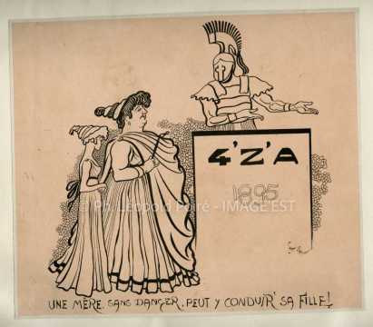 Invitation au Bal des Quat'Z'Arts de 1895 (Paris)